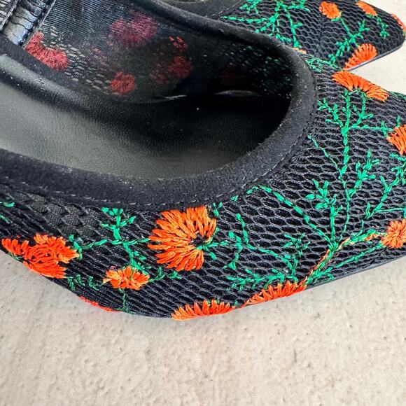 Fall Floral Print Mesh / Fabric Pumps Heels Size 8.5 - Picture 5 of 10